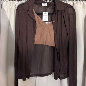 -COTTON ON- Long Sleeve Mesh Shirt + Tank top